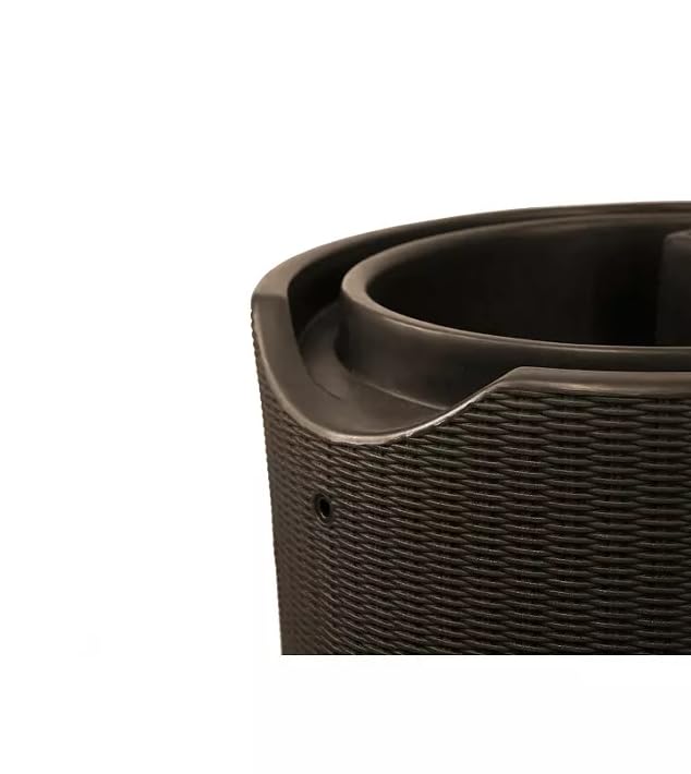 Black 50-Gallon Rain Barrel with Planter Top D834380