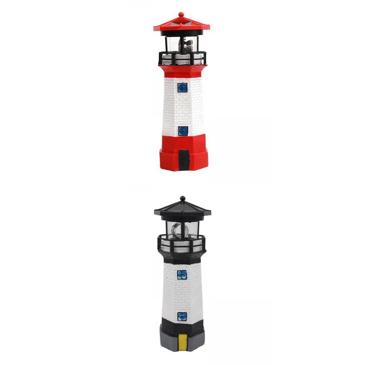 Solar Powered LED Rotating Lighthouse Light U940571