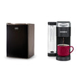 Compact Single Door Mini Fridge with Freezer, 2.5 Cubic Feet, Black & Single Serve K-Cup Pod Coffee Maker, Black V5938