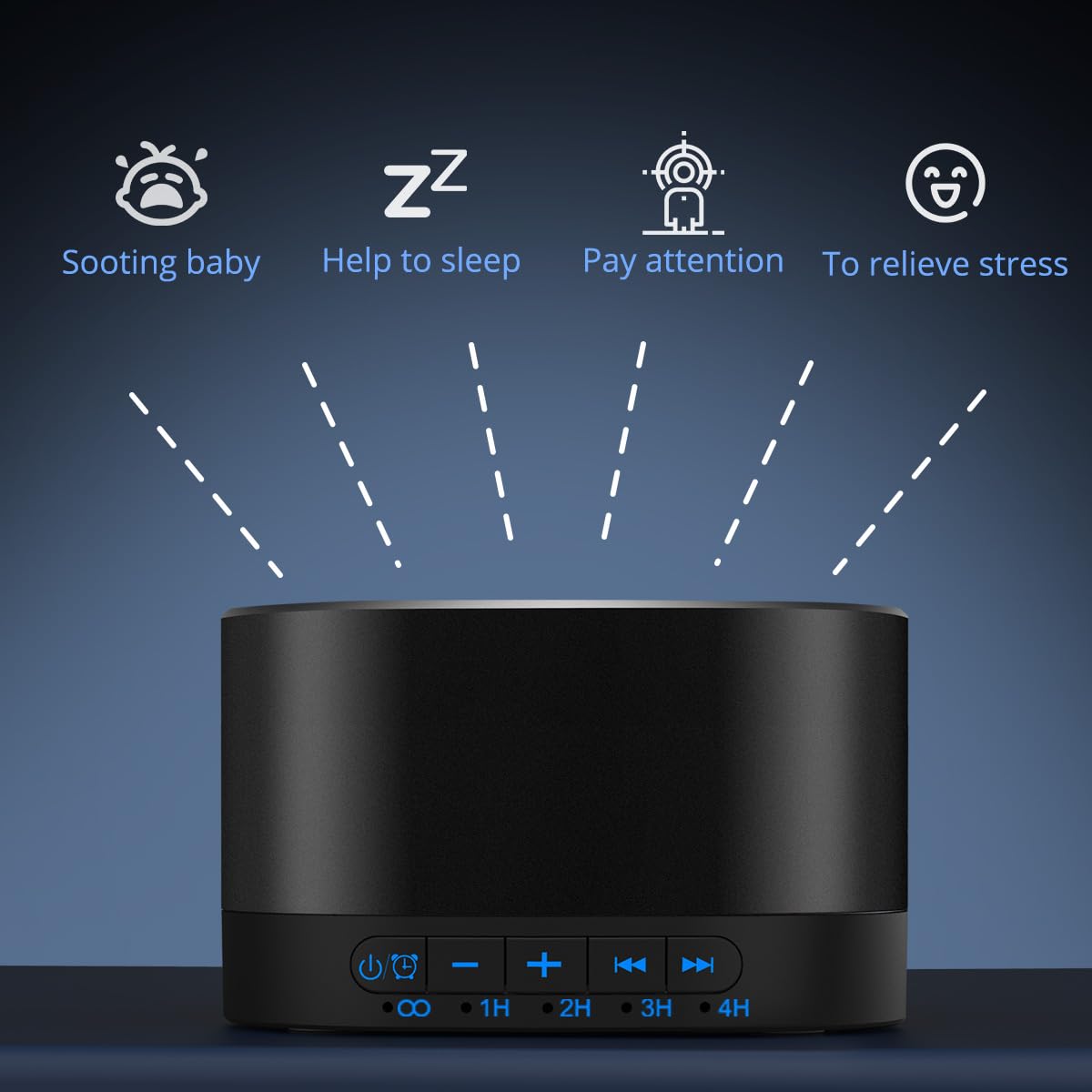 White Noise Machine with 20 Non Looping Sounds F178
