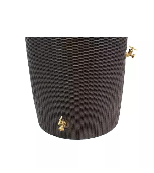 Black 50-Gallon Rain Barrel with Planter Top D834380