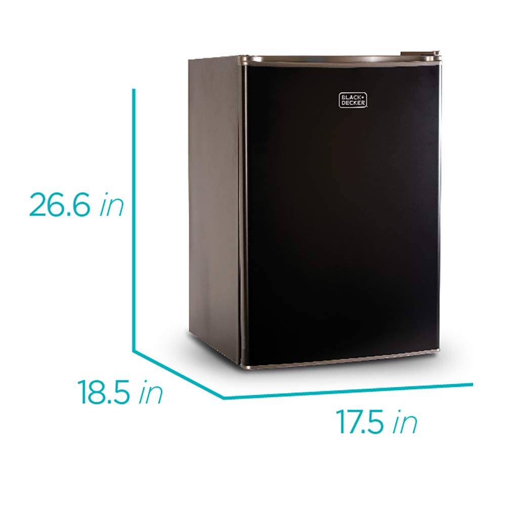 Compact Single Door Mini Fridge with Freezer, 2.5 Cubic Feet, Black & Single Serve K-Cup Pod Coffee Maker, Black V5938