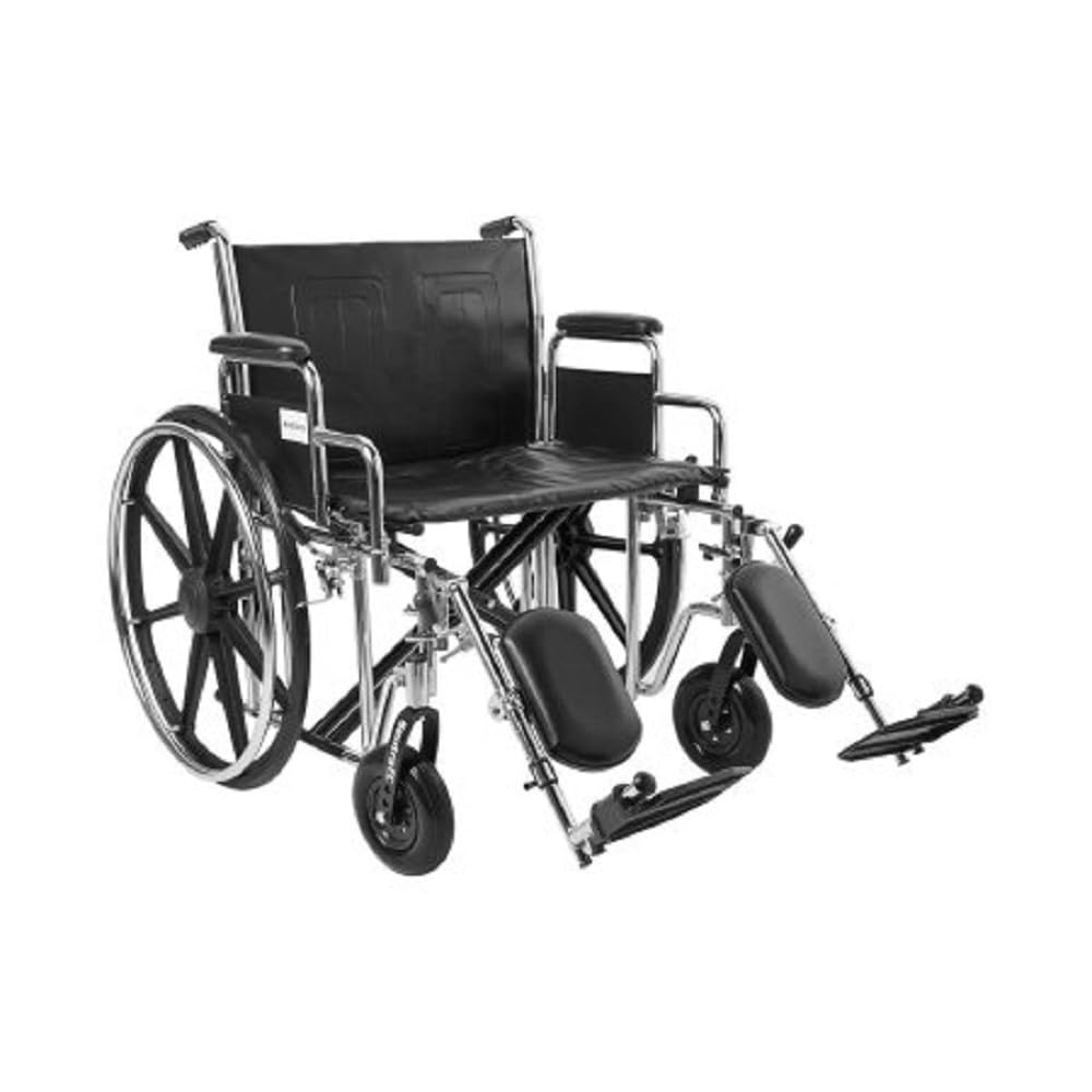 24" Bariatric Wheelchair, Steel Frame, Black, 450 Lb. Capacity V280
