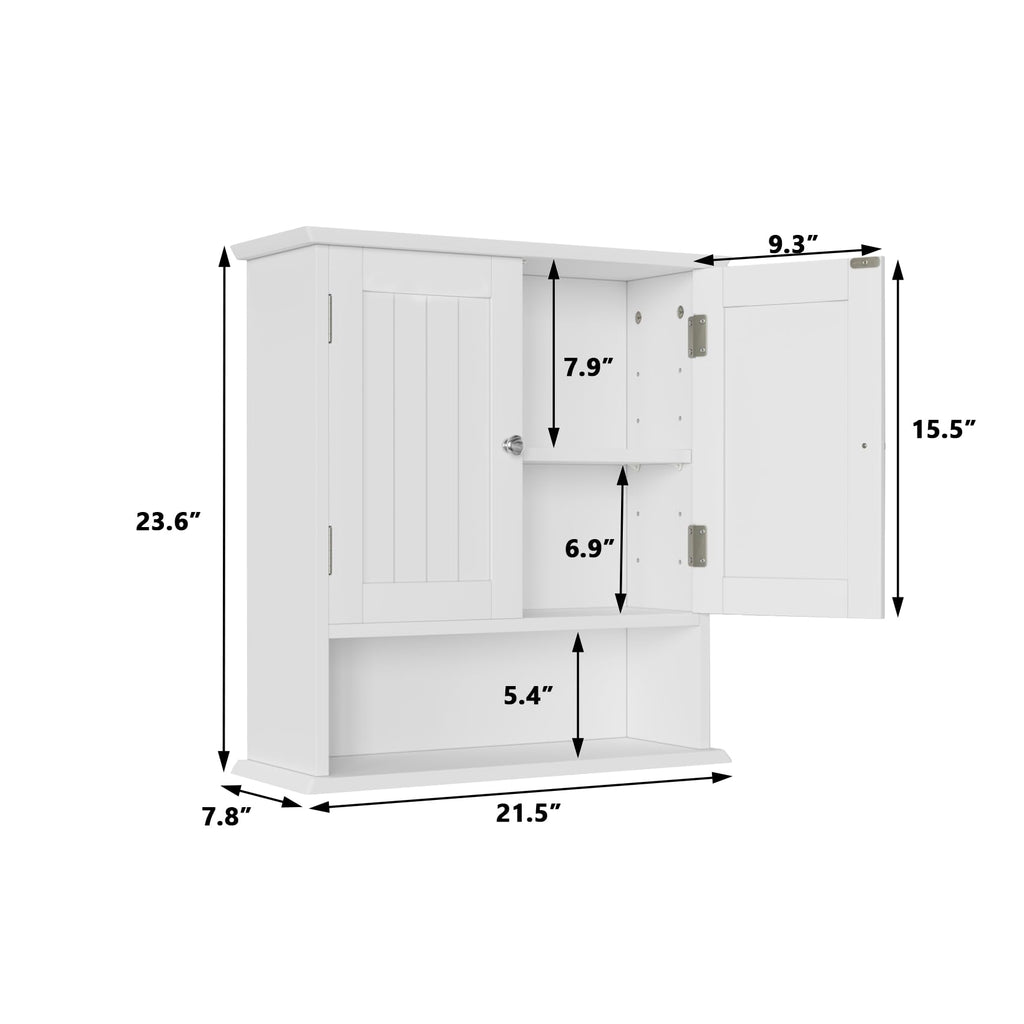 White Wall Mounted Bathroom Cabinet with 2 Door R2730