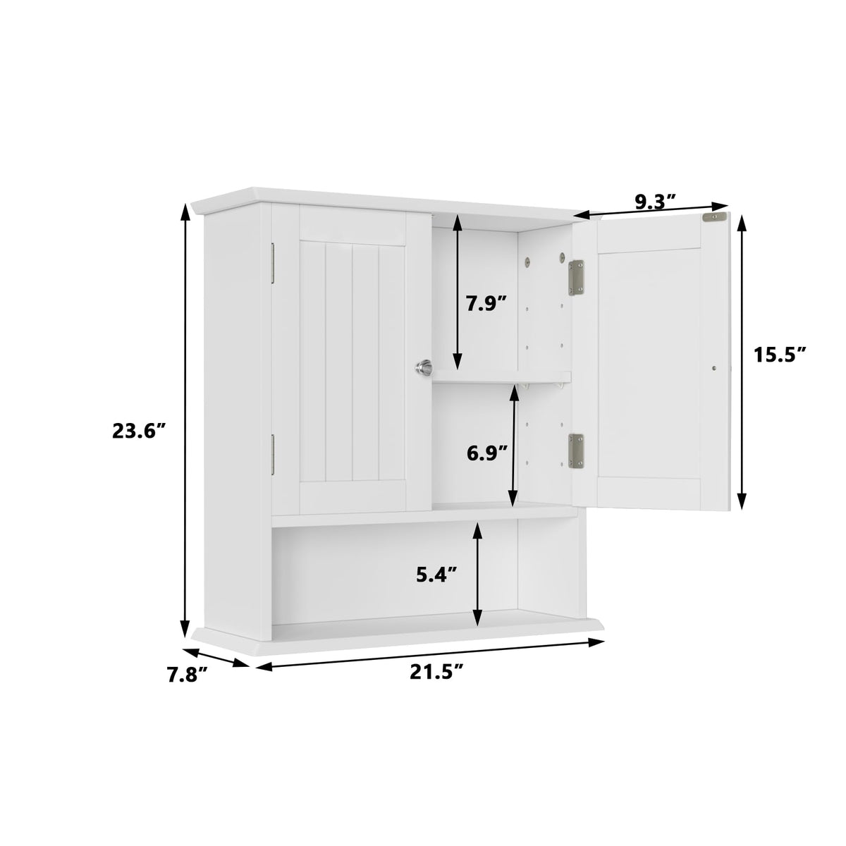 White Wall Mounted Bathroom Cabinet with 2 Door R2730