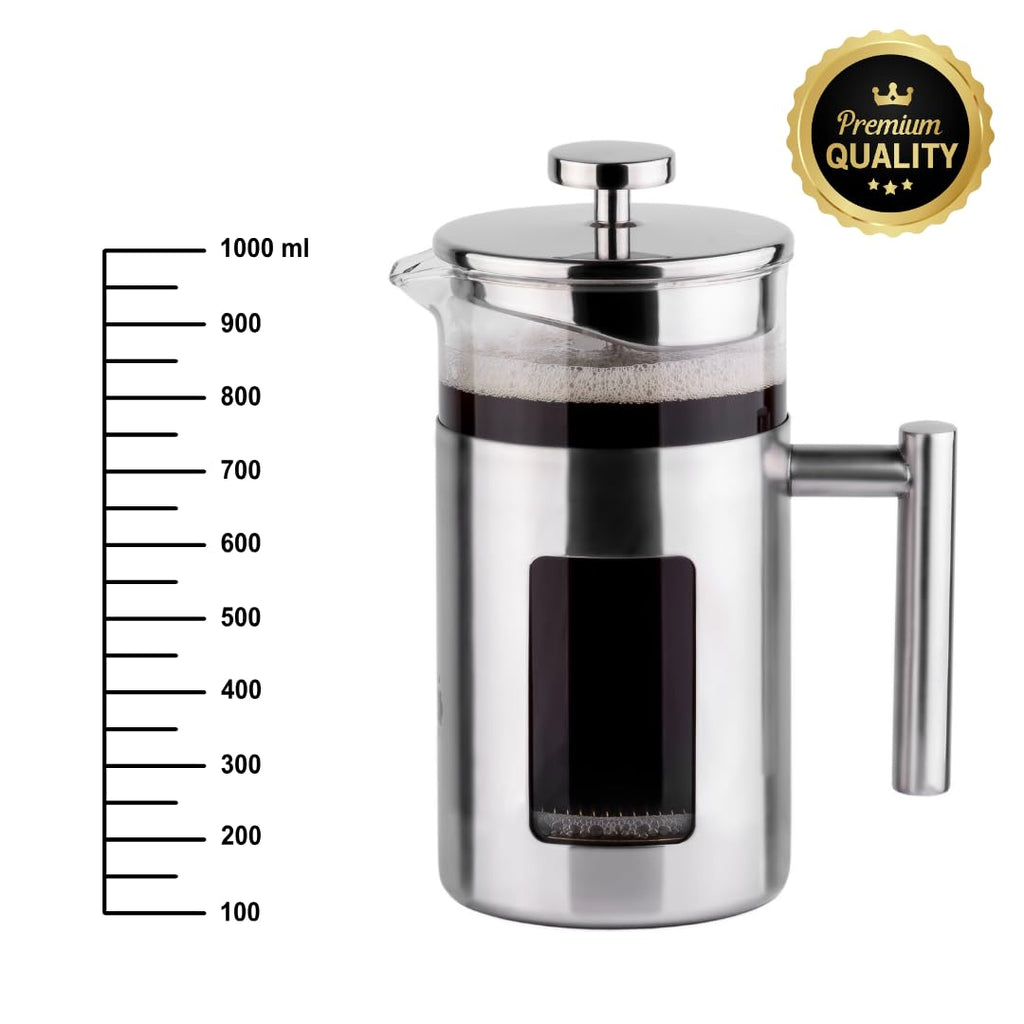 34 Ounce French Press Coffee Maker with Stainless Steel Frame K7496
