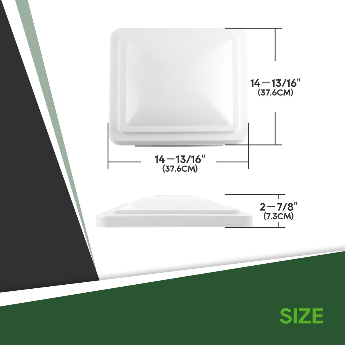 2 Pack 14 Inch White RV Roof Vent Cover R34252
