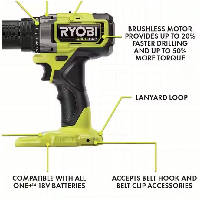 18V Brushless Cordless 2-Tool Combo Kit with 2.0 AH Batteries and Charger E13914