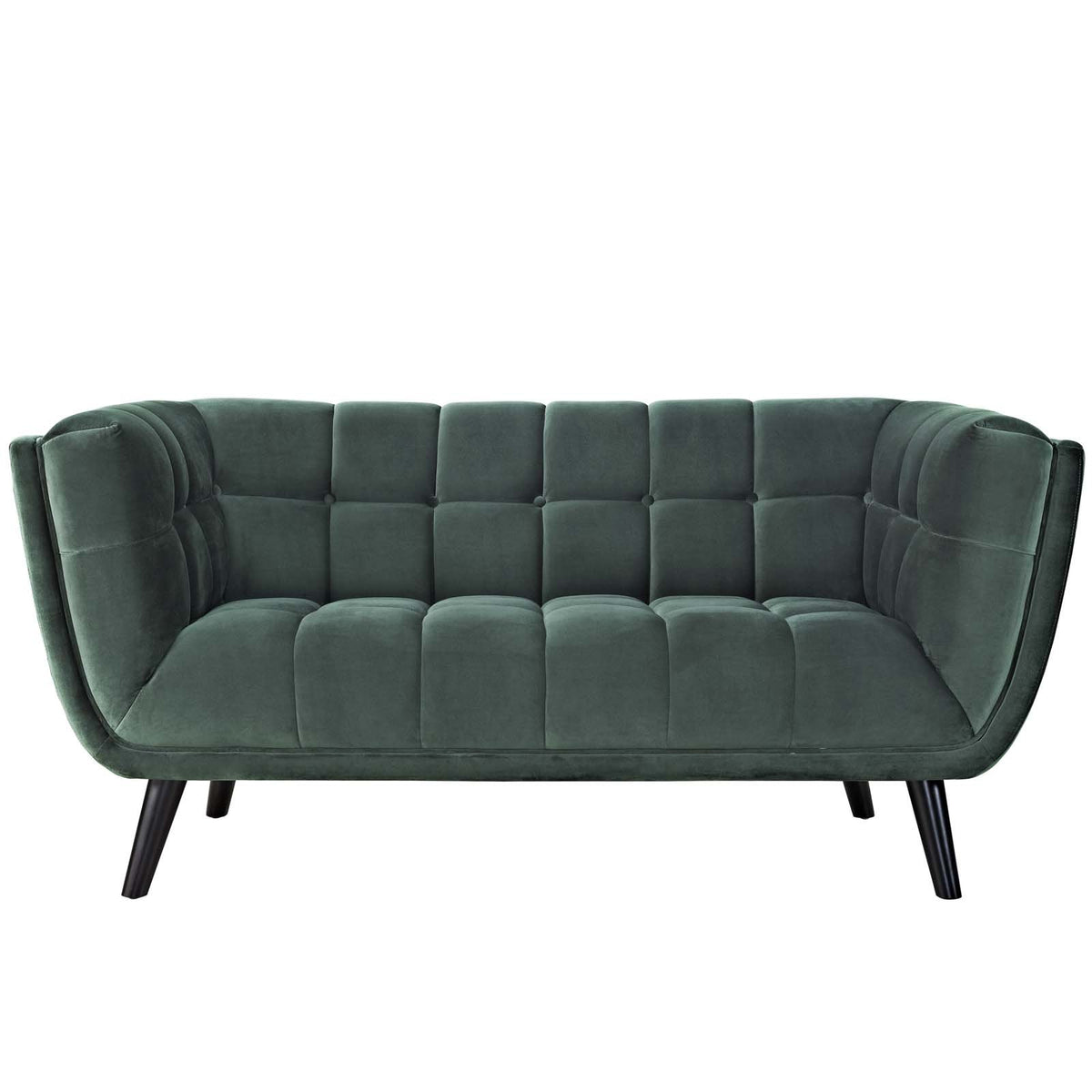 Green Velvet Button-Tufted Loveseat P910465