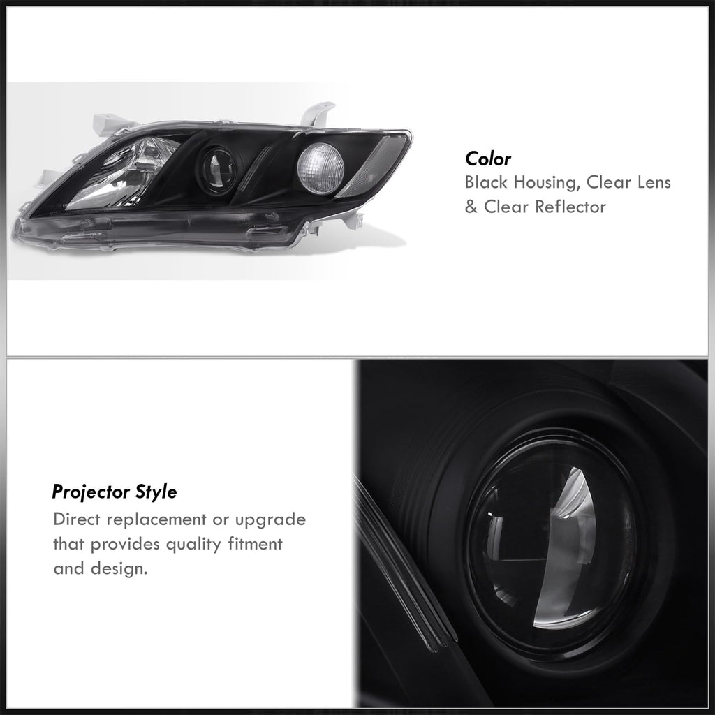 Black Clear Lens Projector Headlights Pair Set I34295