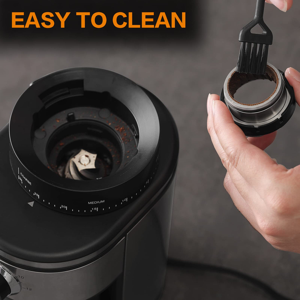 Electric Conical Burr Coffee Grinder with 30 Adjustable Grind Settings D4048