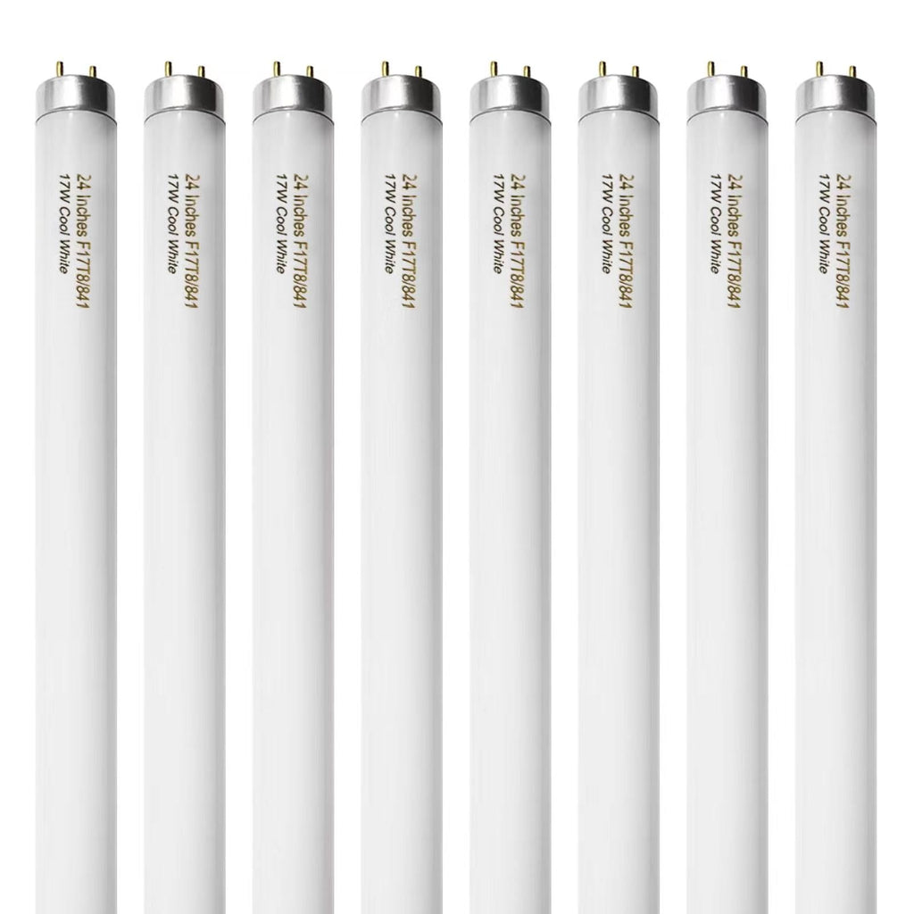 8 Pack 24 inch 17 Watts T8 Fluorescent Tube Light 4100K Cool White N2564