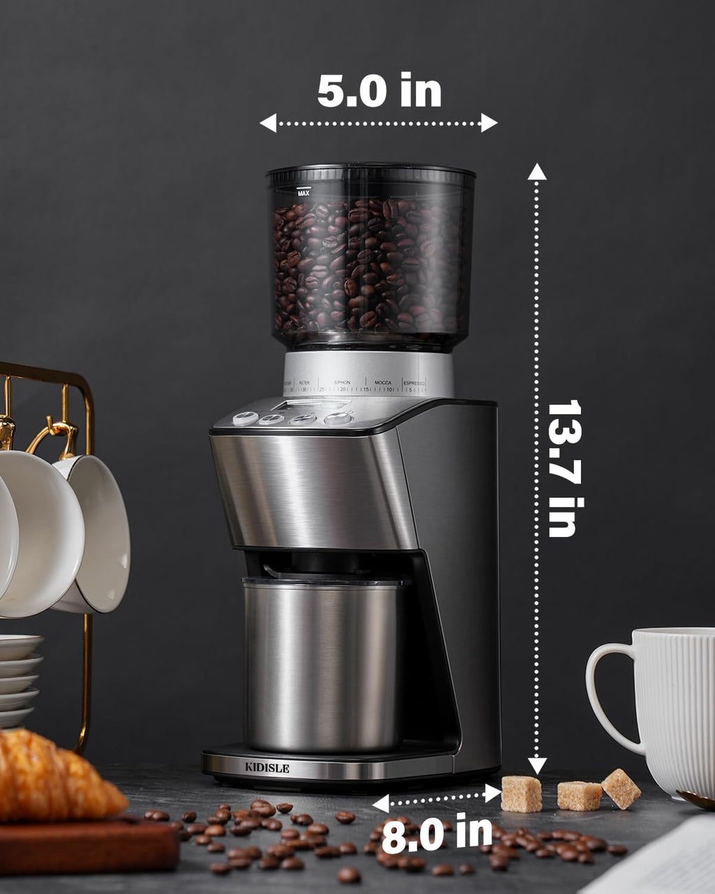 Electric Conical Burr Coffee Grinder with 51 Grind Settings C697665