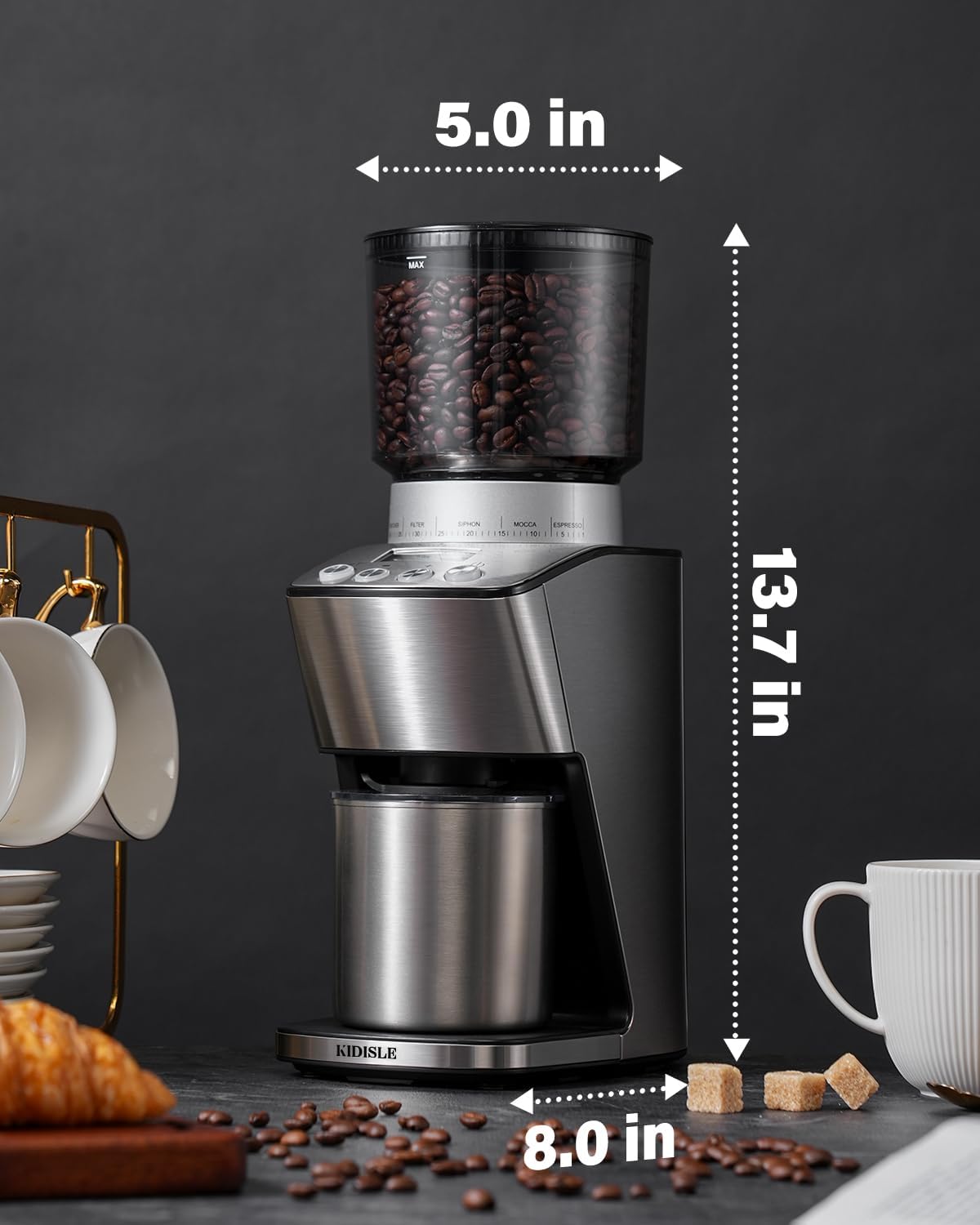 Electric Conical Burr Coffee Grinder with 51 Grind Settings C697665