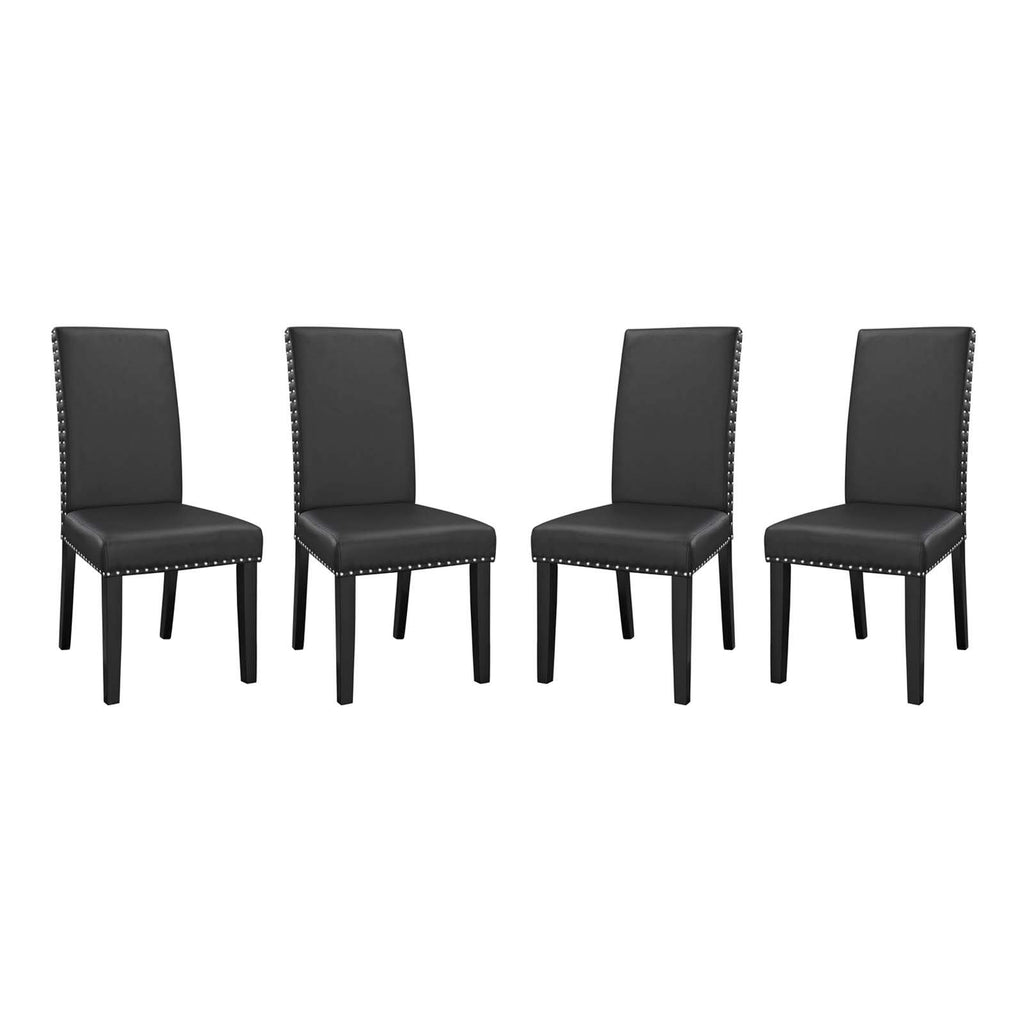 Black Faux Leather Dining Chairs Y624