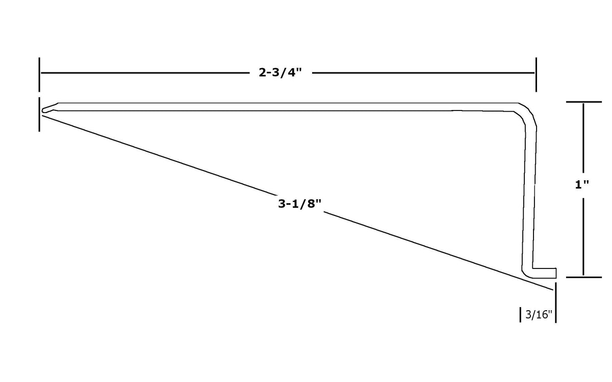 Ribbed Acrylic Replacement Lens L-Shape 2-3/4 x 1 x 24" C158