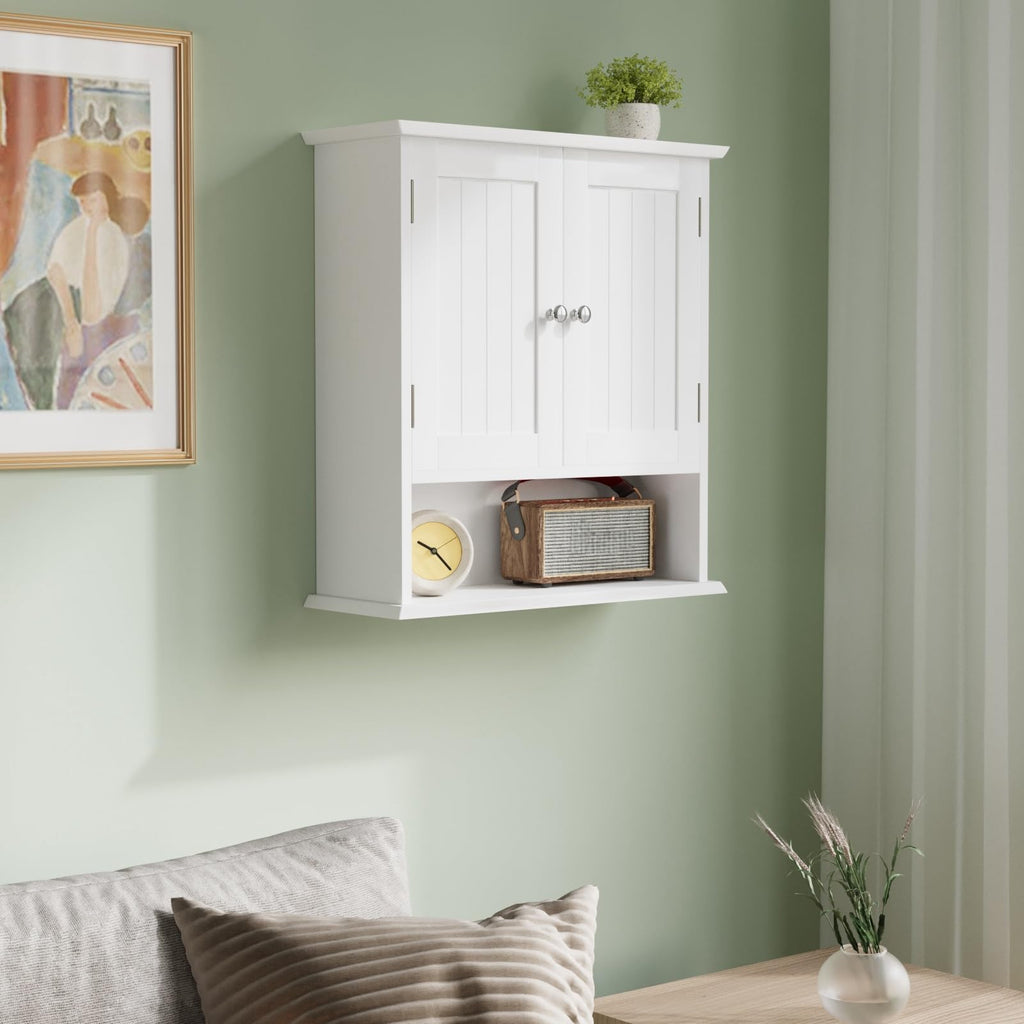 White Wall Mounted Bathroom Cabinet with 2 Door R2730