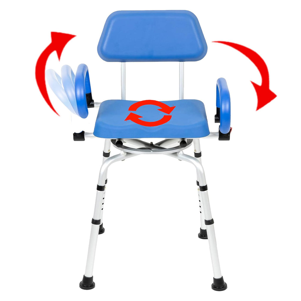 Swivel Shower Chair with Padded Seat, Back & Arms I6968