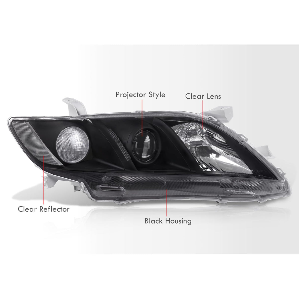 Black Clear Lens Projector Headlights Pair Set I34295