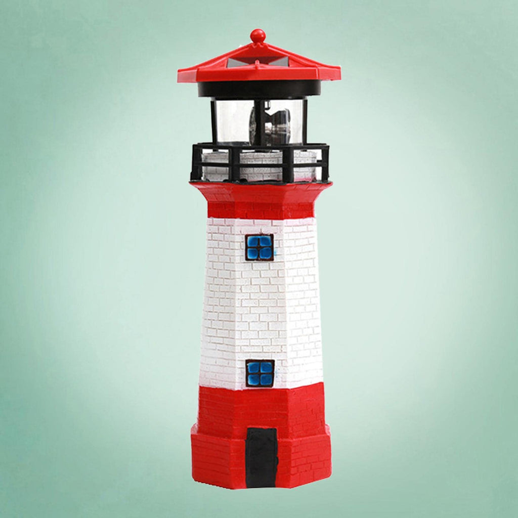 Solar Powered LED Rotating Lighthouse Light U940571