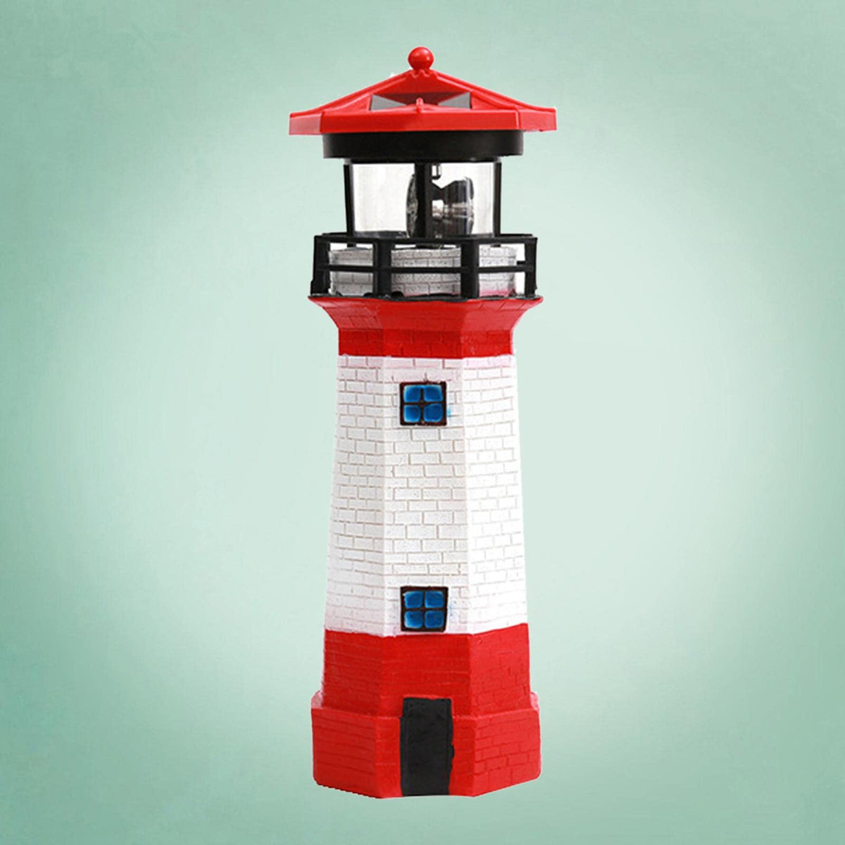 Solar Powered LED Rotating Lighthouse Light U940571