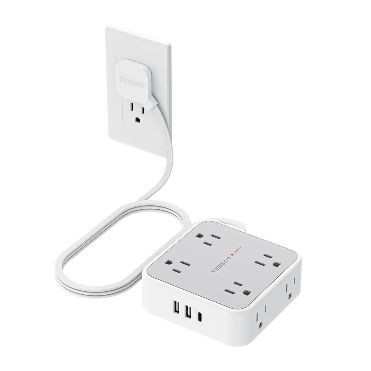 Grey 5 Ft Surge Protector Power Strip P4987