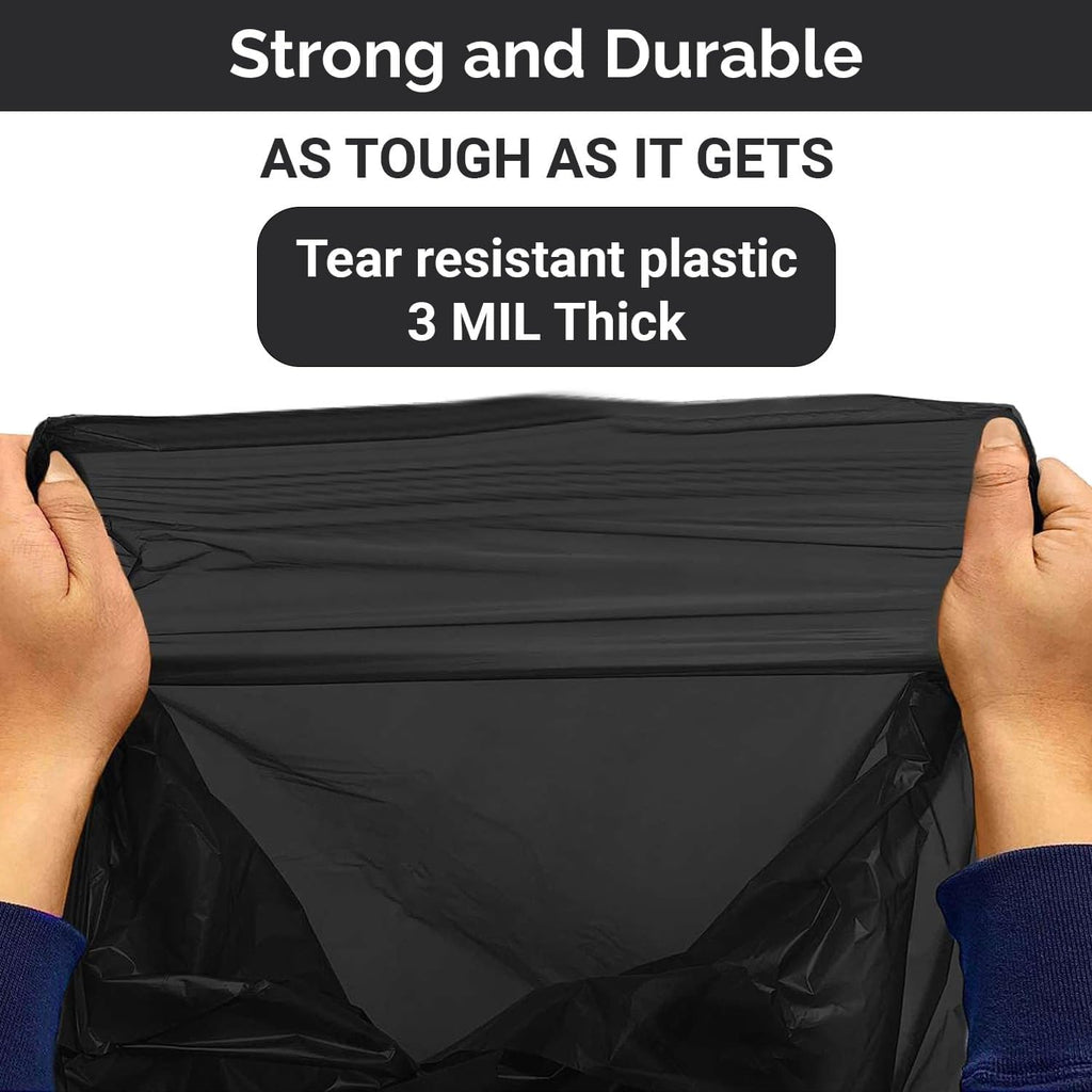 55 Gallon Heavy Duty 3 Mil Black Trash Bags 50 Ct Y67694
