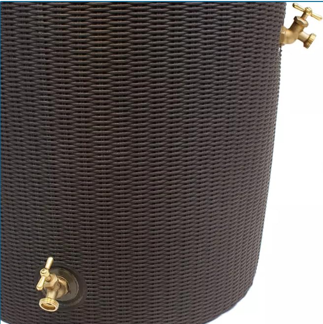 Black 50-Gallon Rain Barrel with Planter Top D834380