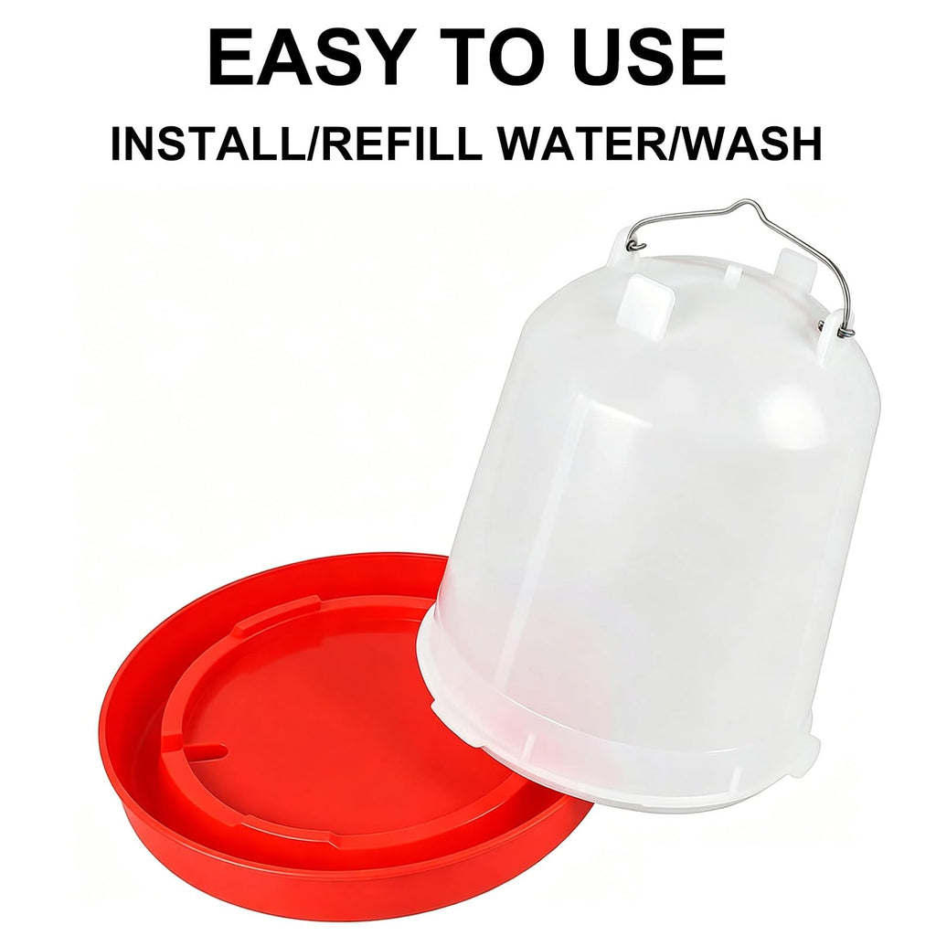 2 Pack 2 Gallon Plastic Poultry Waterer P8197