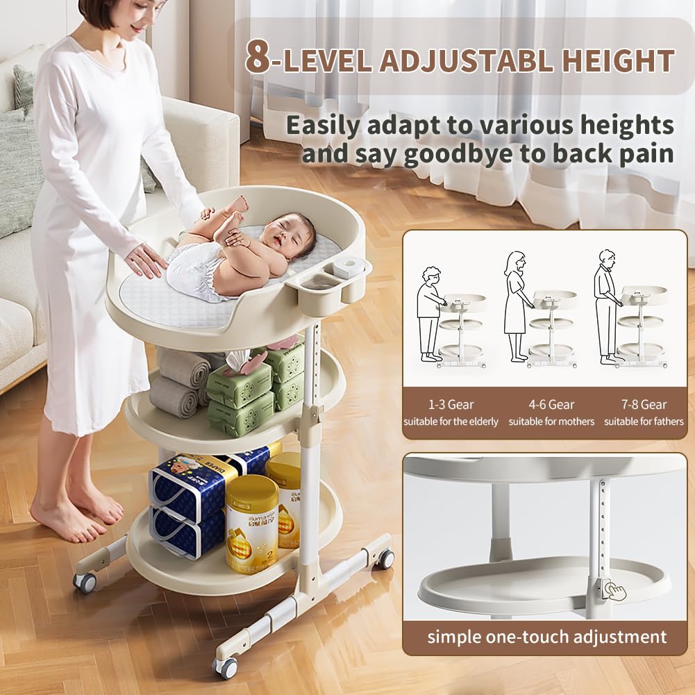 Portable Baby Diaper Changing Station with Storage Drawers F690301