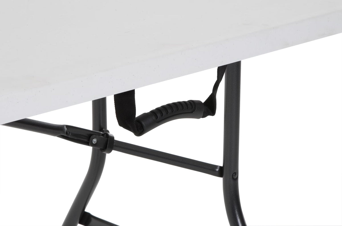 6 Foot Fold-in-Half Folding Table White Speckle HDPE Top H6918