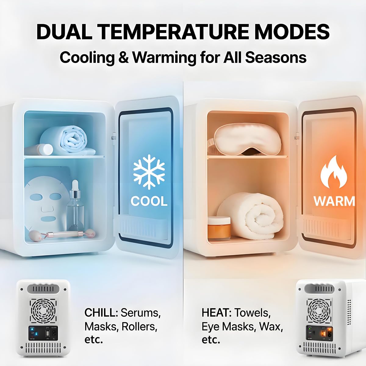 4L Portable Mini Skincare Refrigerator with Dimmable LED Mirror W90674