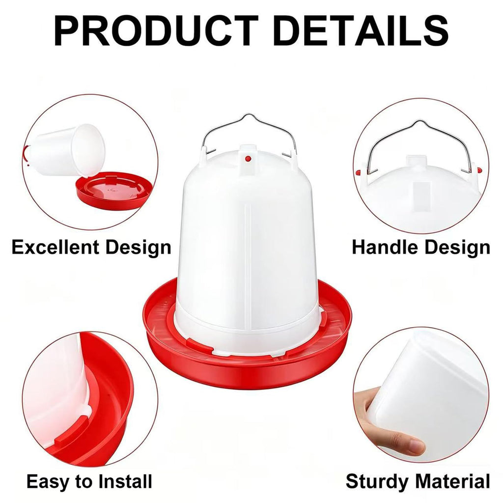 2 Pack 2 Gallon Plastic Poultry Waterer P8197