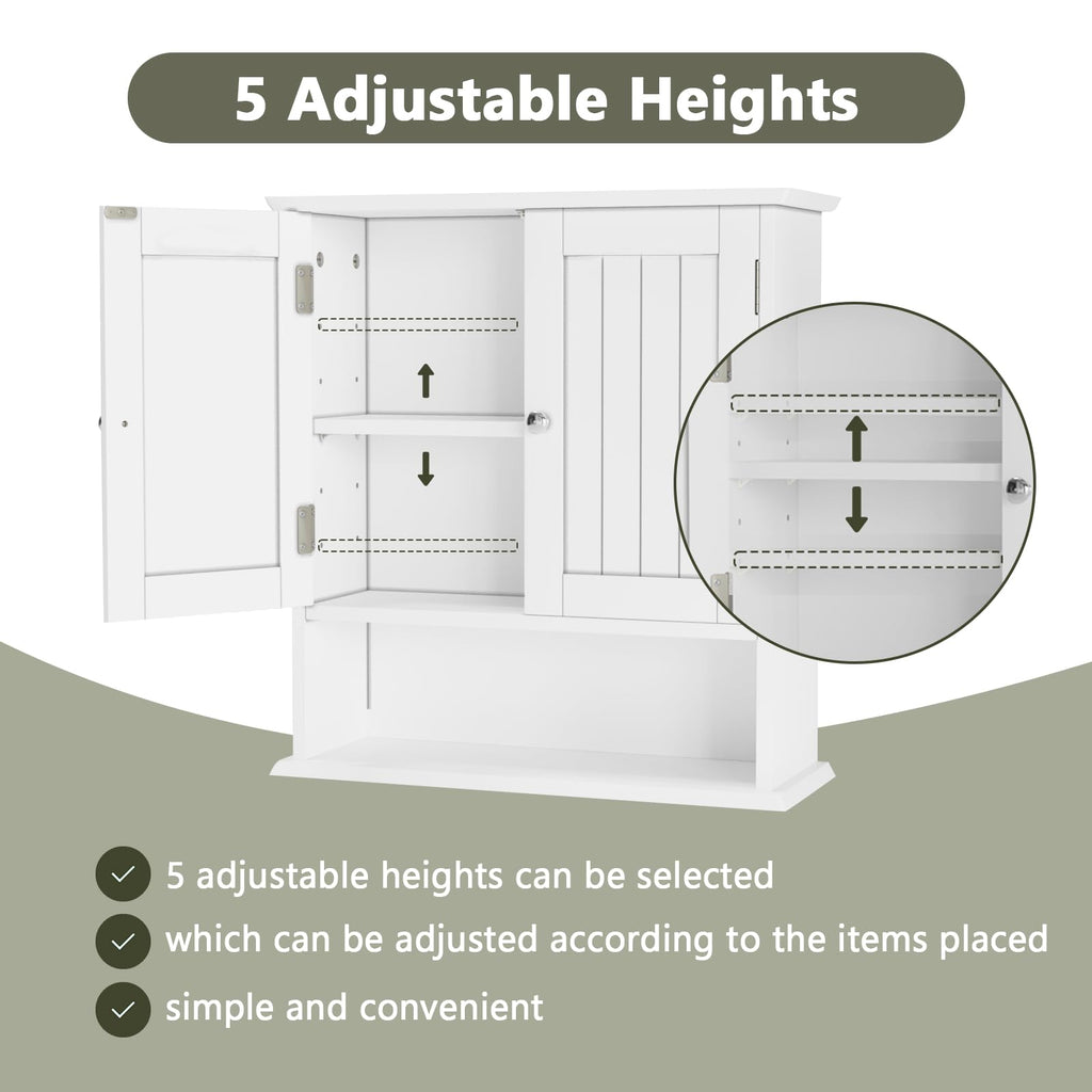 White Wall Mounted Bathroom Cabinet with 2 Door R2730