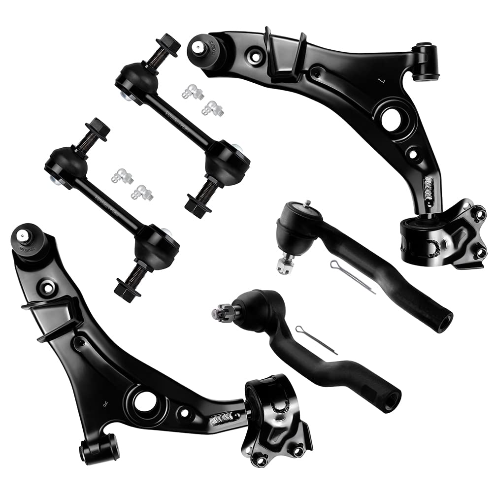 6pcs Front Suspension Kit Control Arm Ball Joint Tie Rod End Sway Bar Link B260708