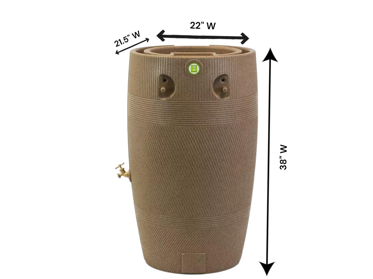 Khaki Granite 50 Gallon Rain Barrel and Planter Top 2 Pack L61815