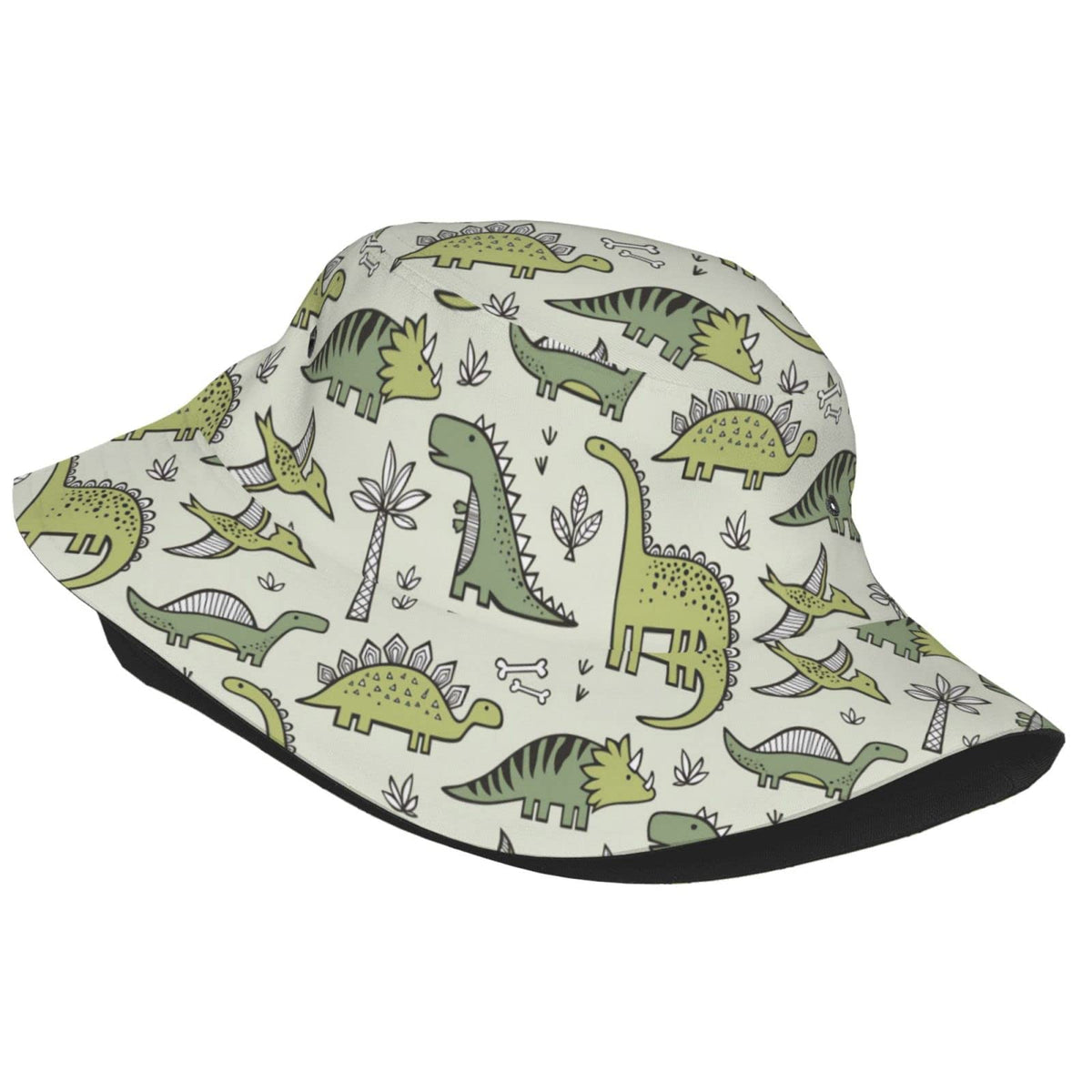 Light Blue Cat Cartoon Print Bucket Hat W60353