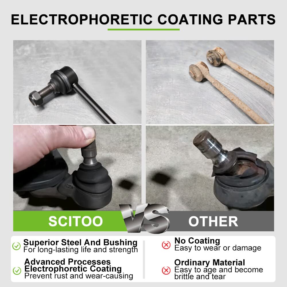 6pcs Front Suspension Kit Control Arm Ball Joint Tie Rod End Sway Bar Link B260708