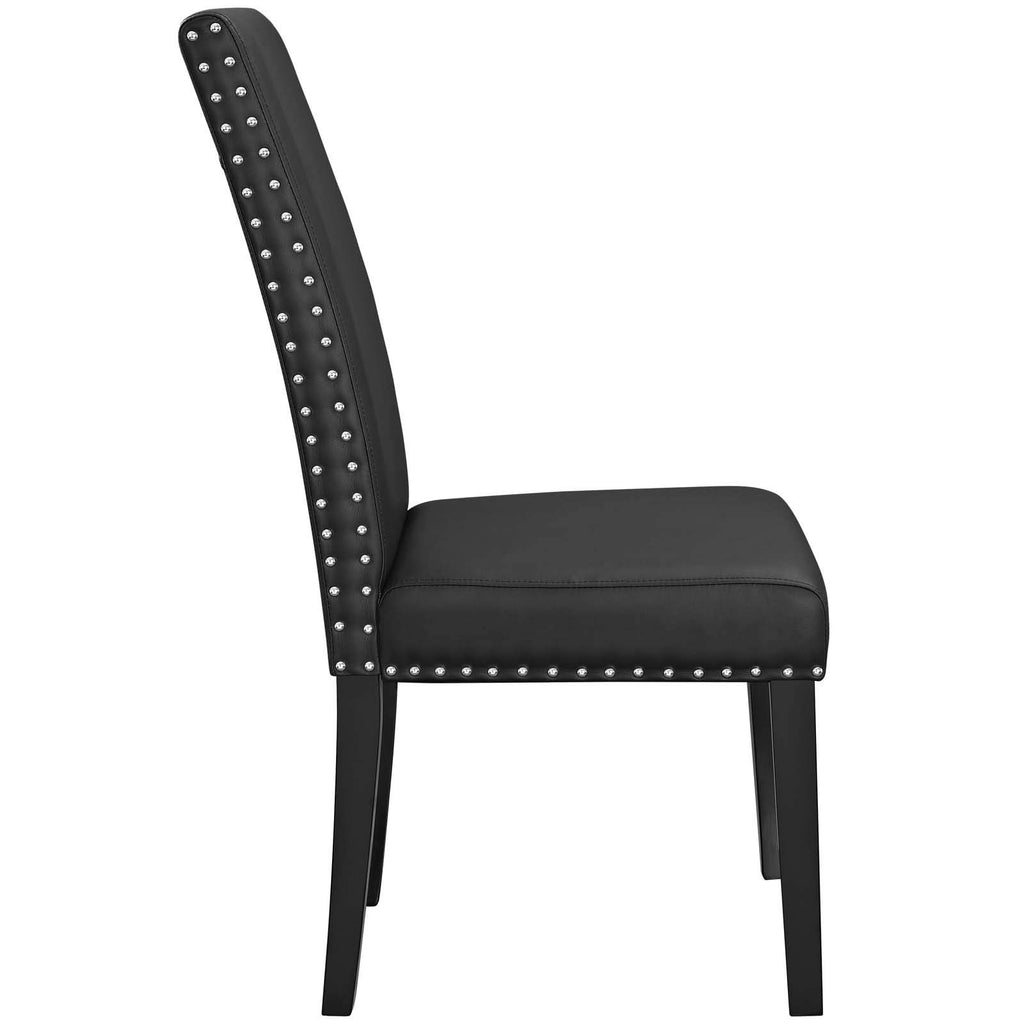 Black Faux Leather Dining Chairs Y624