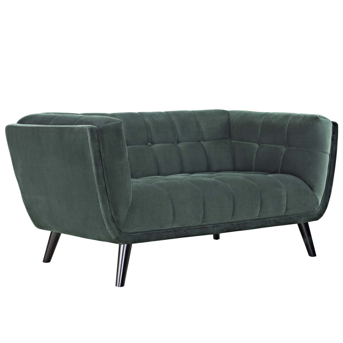 Green Velvet Button-Tufted Loveseat P910465