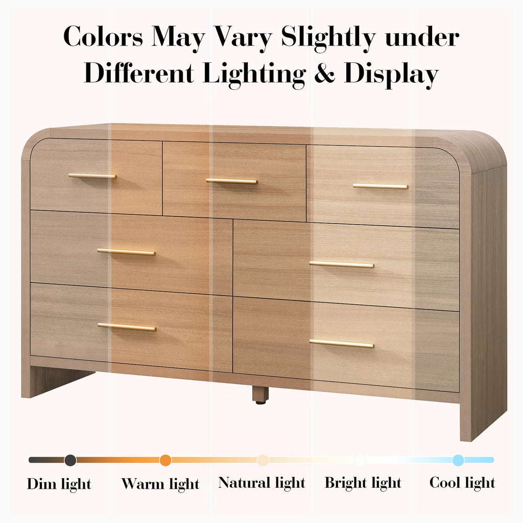 Curved 7 Drawer Dresser J4596