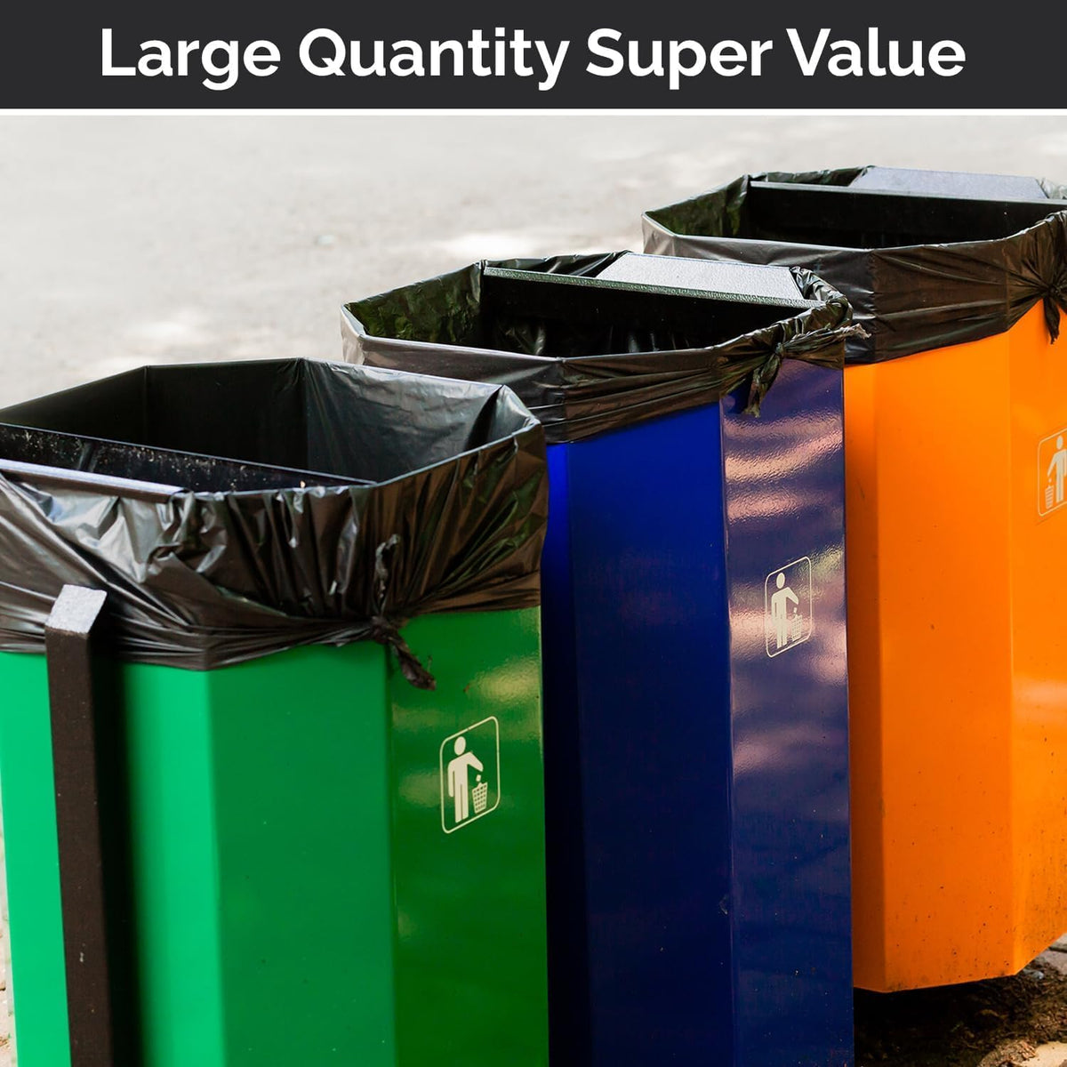 55 Gallon Heavy Duty 3 Mil Black Trash Bags 50 Ct Y67694