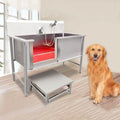 53'' Stainless Steel Pet Grooming Tub with Walk-in Stairs F4332