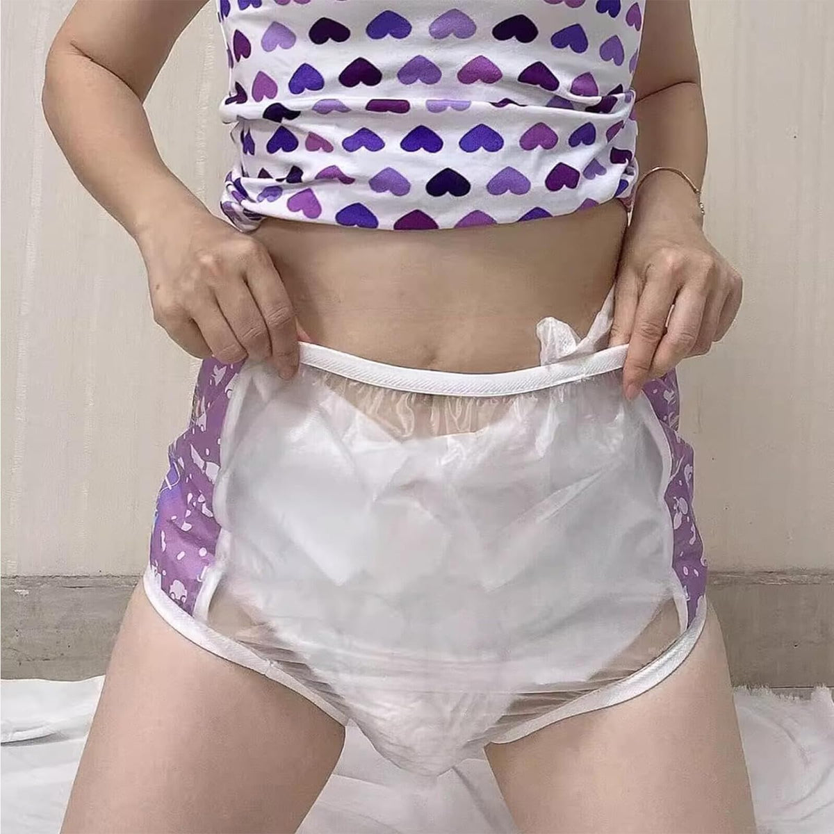 Adult Plastic Diaper Cover Waterproof Pull-On Incontinence Pants V965