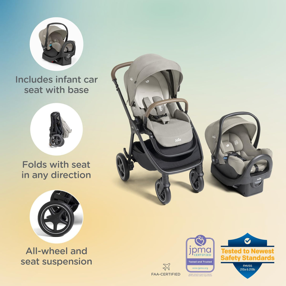 4-in-1 Stroller & Lightweight Car Seat Travel System D68898