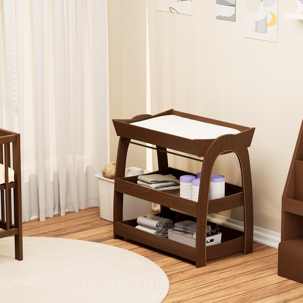 Wood 2-Tier Baby Changing Table A1609