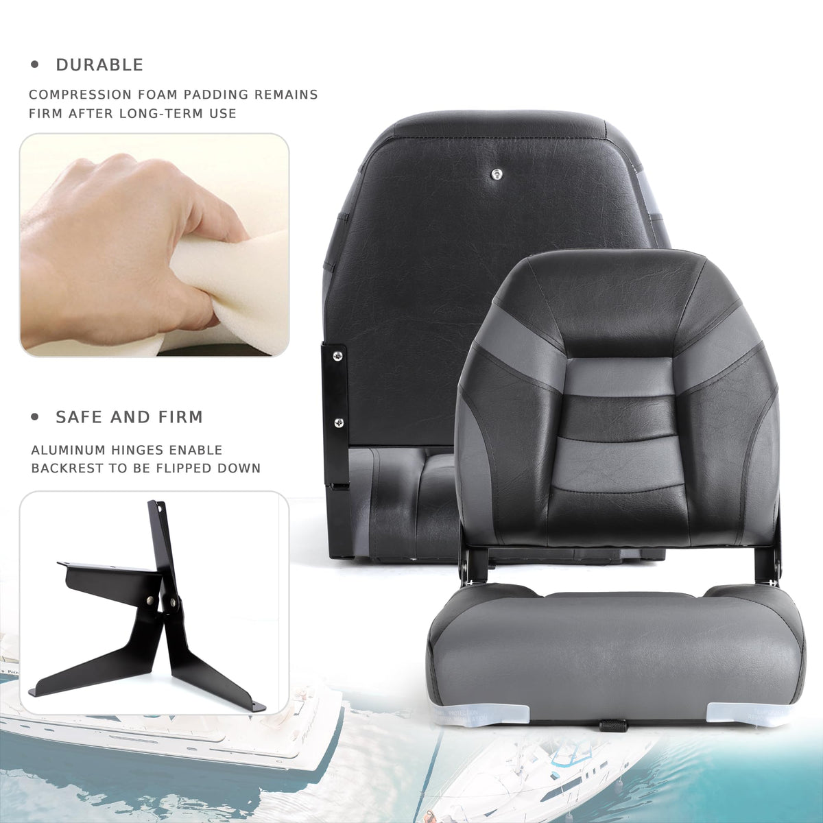 Low Back Folding Boat Seat 2 Pack H392