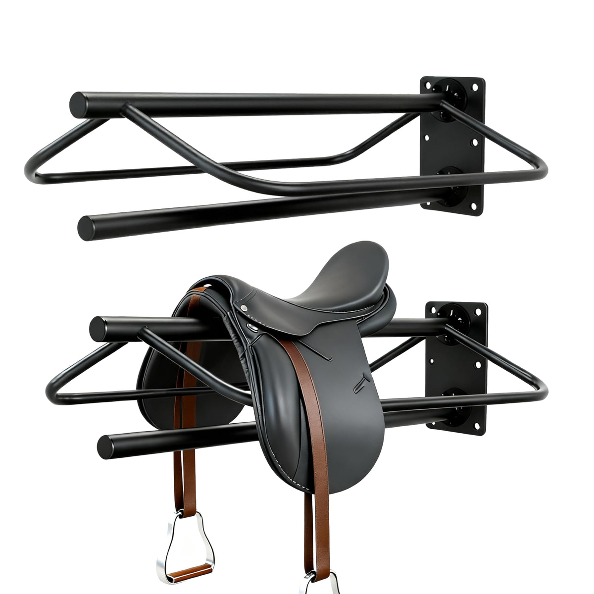Wall Mount Metal Saddle Rack with Pad Bar V9941