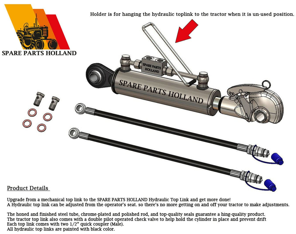 Hydraulic Top Link Cat 1-1 with Locking Block and Hook U969475