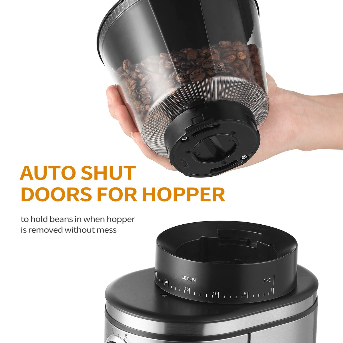 Electric Conical Burr Coffee Grinder with 30 Adjustable Grind Settings D4048